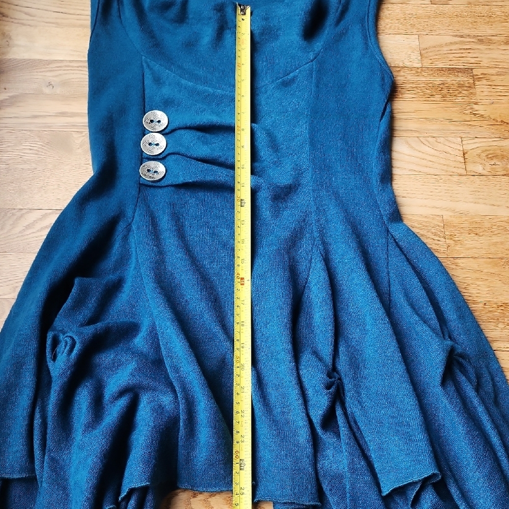 (S) Papillon Teal Tunic with Button Detail Fairycore Bohemian Soft Comfy Magical - Picture 4 of 9